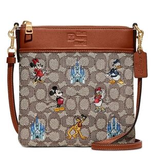 COACH Disney x Coach Brown Canvas Mickey & Friends Crossbody Bag